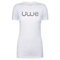Women's White UWE Bling Crew